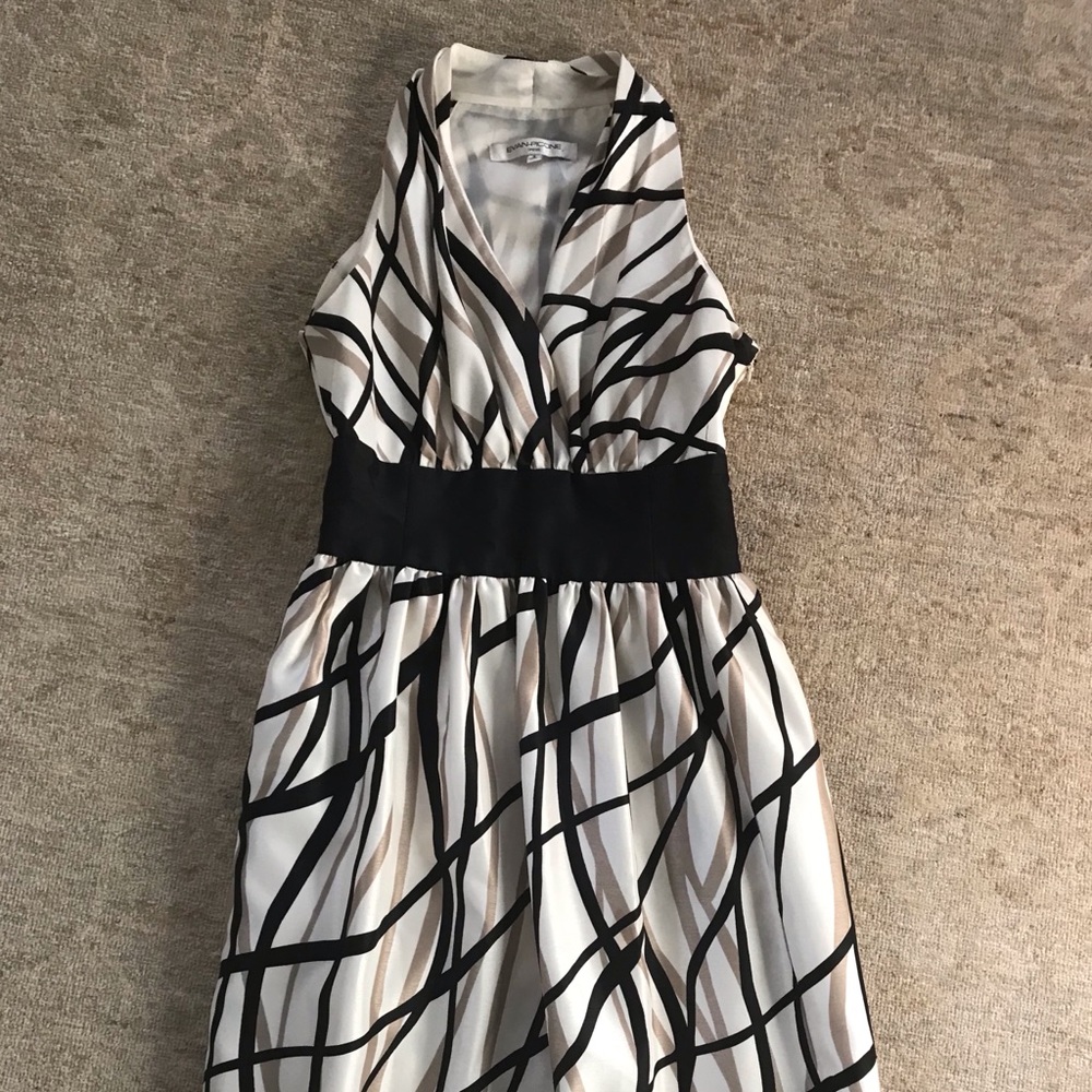 Halter knee length party dress with pockets